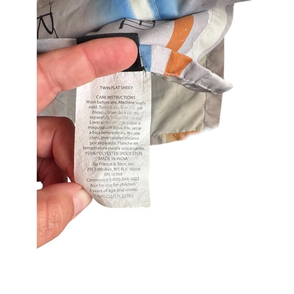 Star Wars Twin‎ Flat Sheet The Resistance Lightsaber Gray Blue Orange